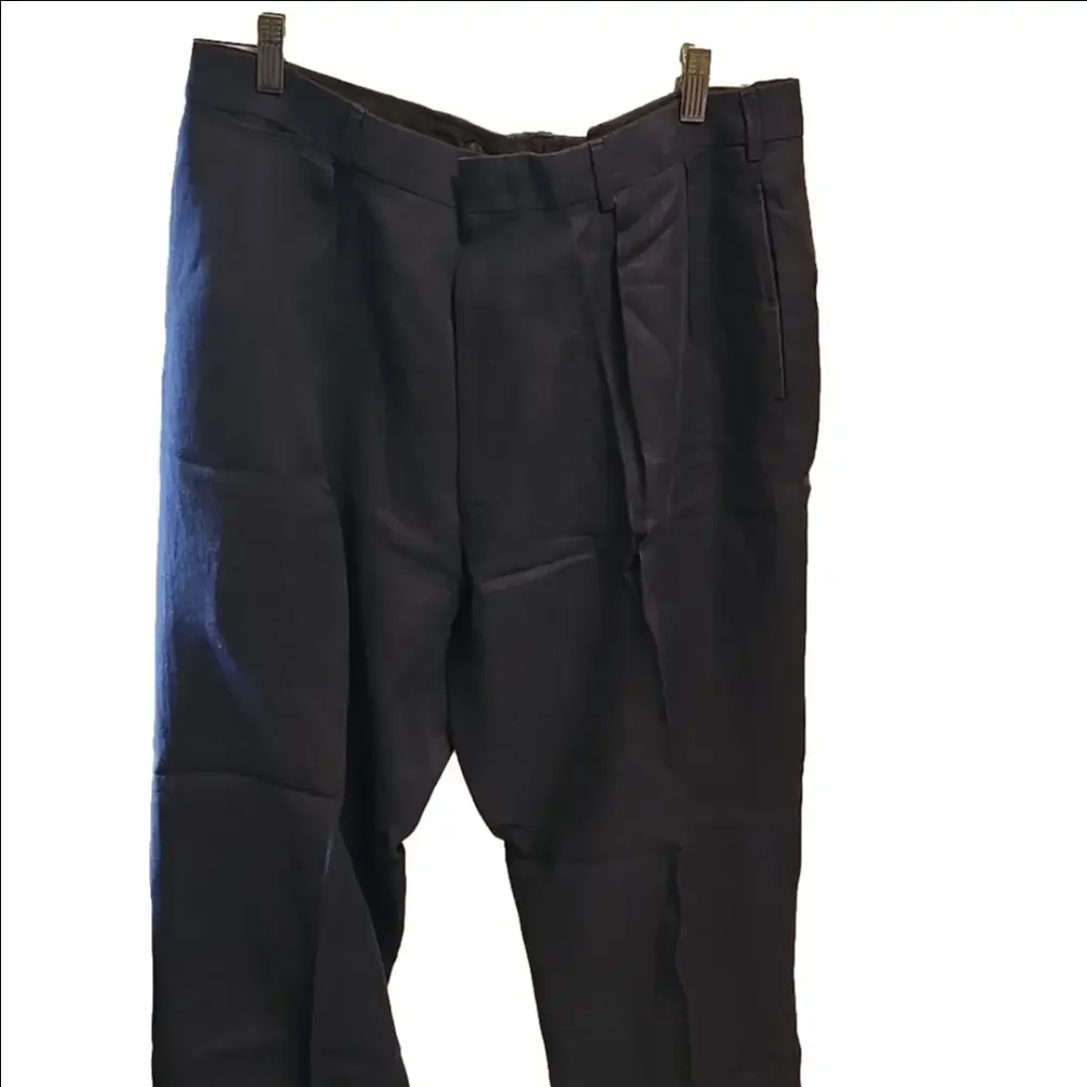 Union made Ralph Lauren 70's navy linen pleated front plus size pant  38